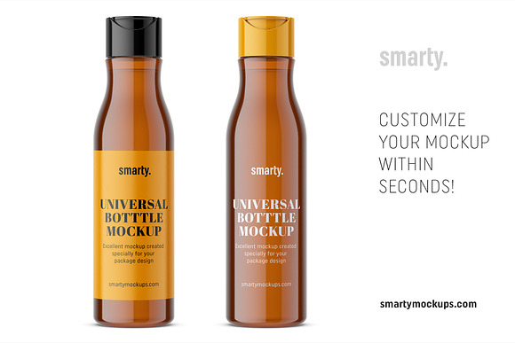 Cosmetic bottle mockup / amber in Product Mockups - product preview 2