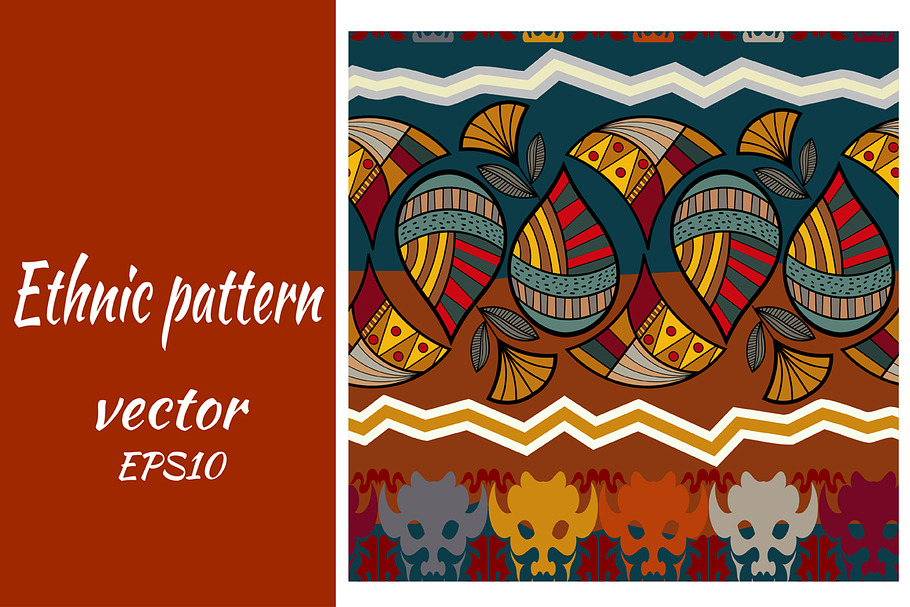 Seamless pattern with a buffalo in Patterns - product preview 8