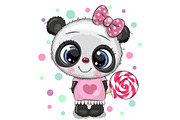 Cute Panda with Lollipop