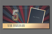 5 years anniversary vector emblem