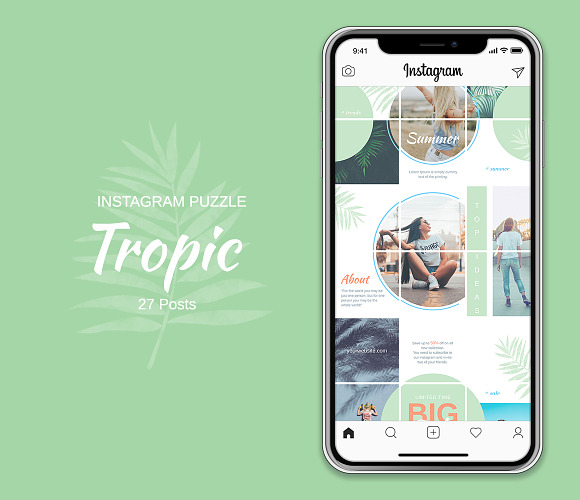 Instagram Puzzle -  Tropic in Instagram Templates - product preview 3