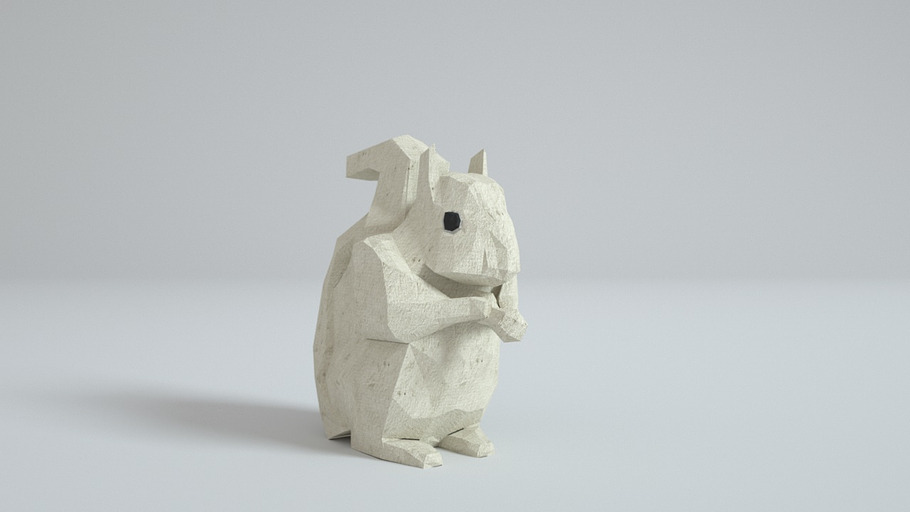 Low Poly Paper Squirrel in Animals - product preview 5