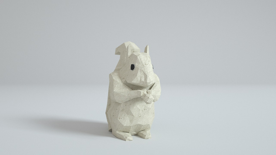 Low Poly Paper Squirrel in Animals - product preview 6