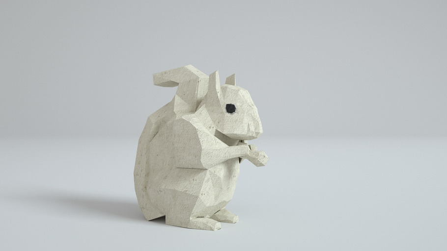 Low Poly Paper Squirrel in Animals - product preview 8