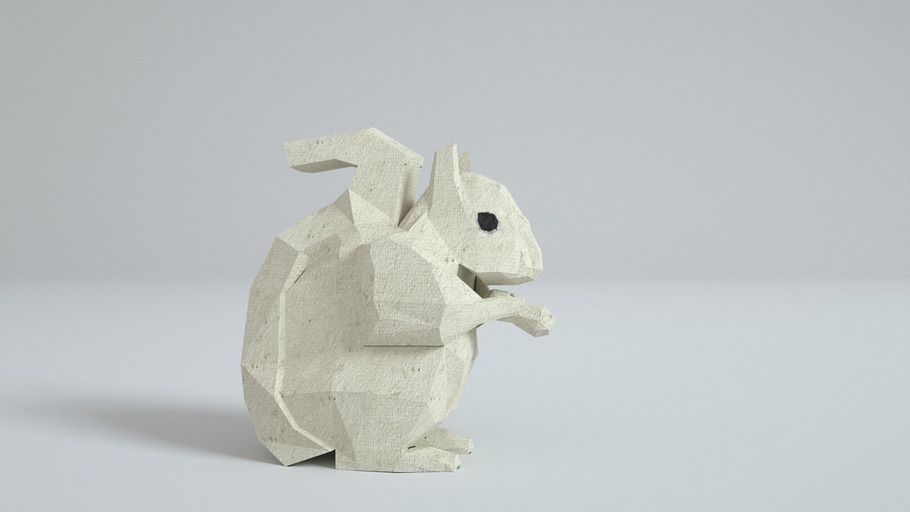 Low Poly Paper Squirrel in Animals - product preview 9