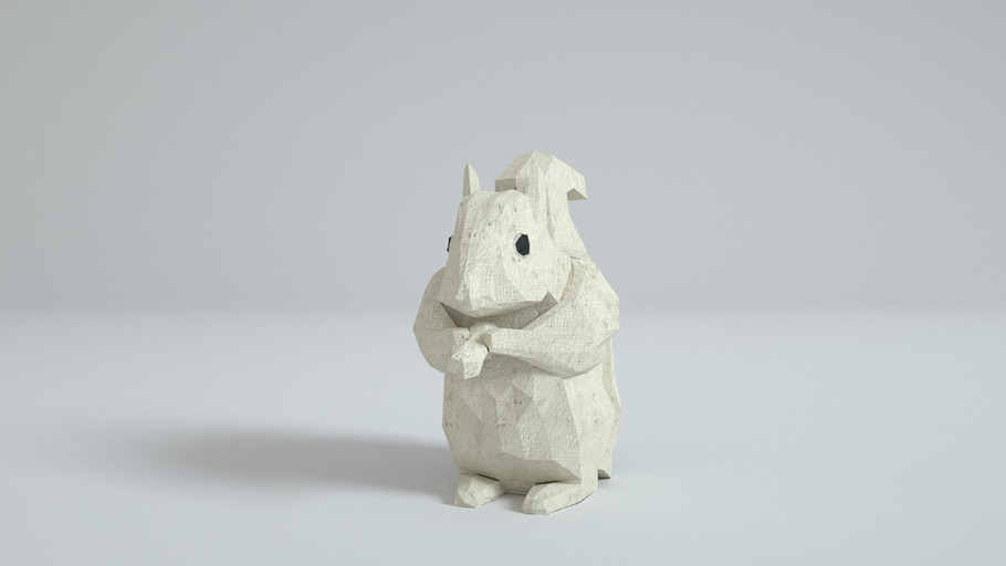 Low Poly Paper Squirrel in Animals - product preview 11