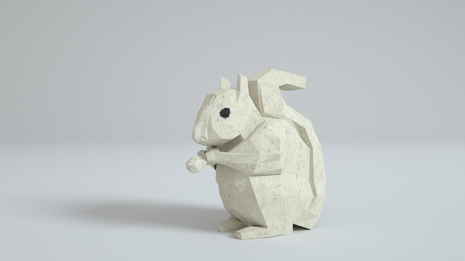 Low Poly Paper Squirrel in Animals - product preview 15