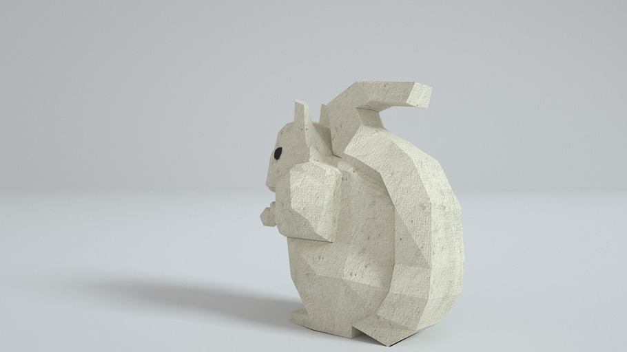 Low Poly Paper Squirrel in Animals - product preview 17