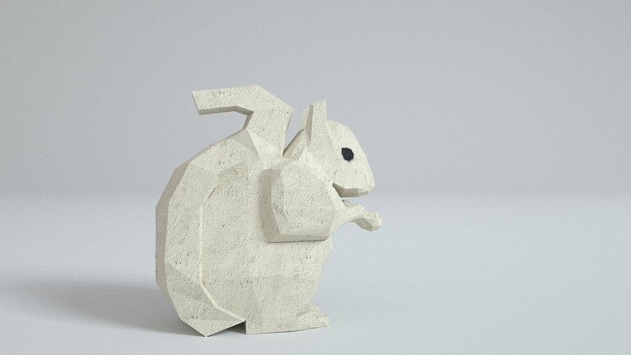 Low Poly Paper Squirrel in Animals - product preview 18