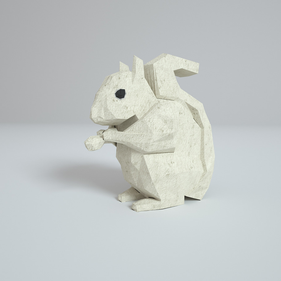 Low Poly Paper Squirrel in Animals - product preview 20