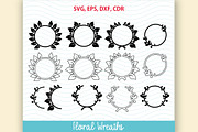 12 Floral Wreath flower SVG  Set SVG