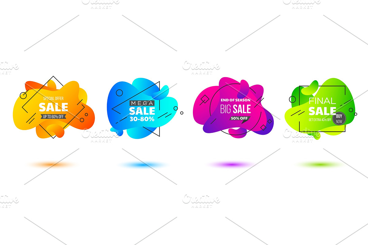 Set of liquid abstract sale badges. in Illustrations - product preview 8