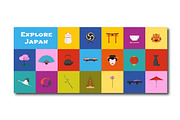Set of vector icons for Japan