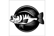 Fishing logo. Bass fish club emblem