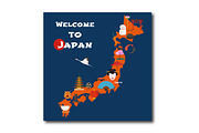 Map of Japan vector illustration