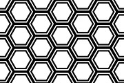 Abstract black hexagons on white