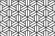 Black geometric figures on white