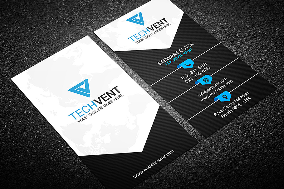 Corporate Business Card Template in Business Card Templates - product preview 8