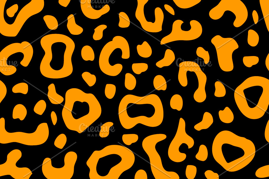 Bright orange cartoon leopard skin in Textures - product preview 8