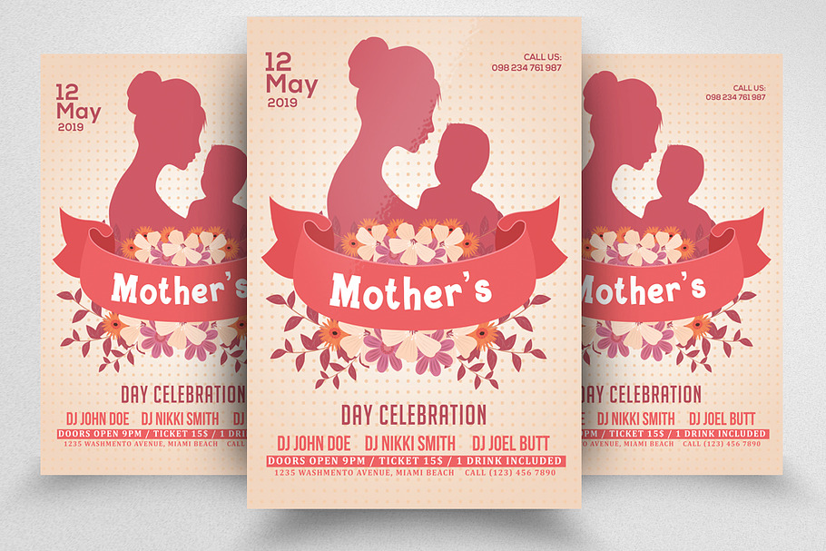 Happy Mom Day Flyer in Flyer Templates - product preview 8