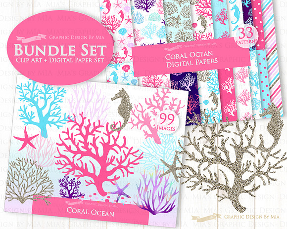 Coral Pink, Silver Coral in Illustrations - product preview 1