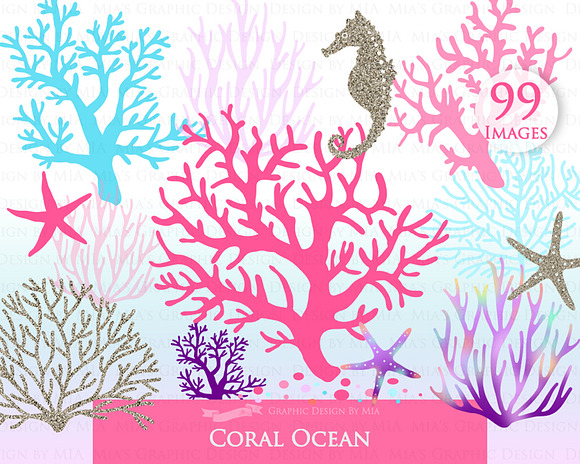 Coral Pink, Silver Coral in Illustrations - product preview 2