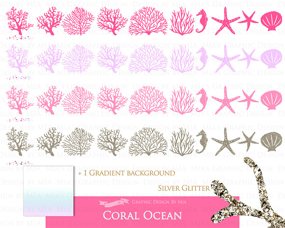 Coral Pink, Silver Coral in Illustrations - product preview 3