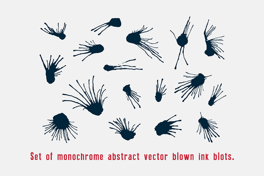 Set of vector blown ink blots. in Textures - product preview 8
