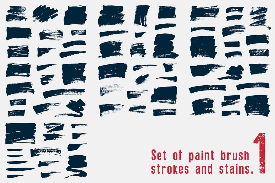 Set of brush strokes and stains. in Textures - product preview 8