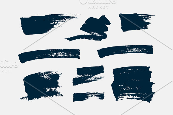 Set of brush strokes and stains. in Textures - product preview 2