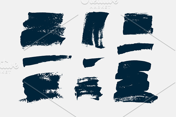 Set of brush strokes and stains. in Textures - product preview 5