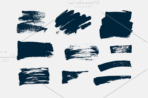 Set of brush strokes and stains. in Textures - product preview 6