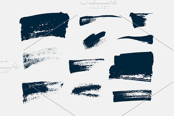 Set of brush strokes and stains. in Textures - product preview 7