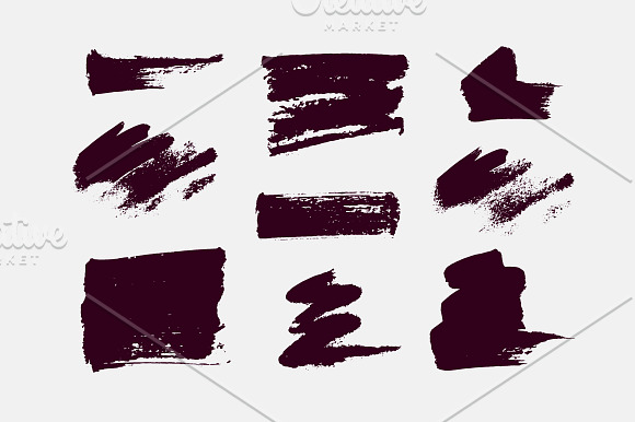 Set of brush strokes and stains. in Textures - product preview 1