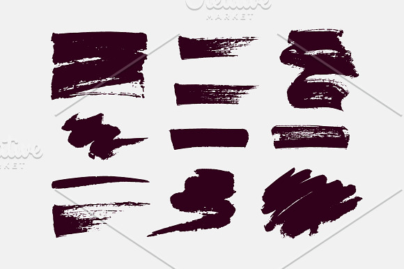 Set of brush strokes and stains. in Textures - product preview 3