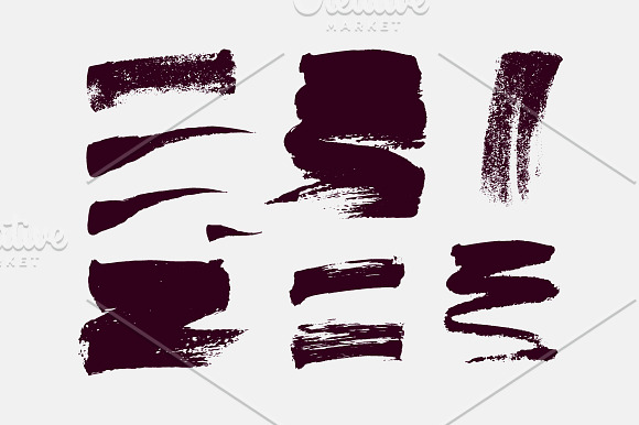 Set of brush strokes and stains. in Textures - product preview 6