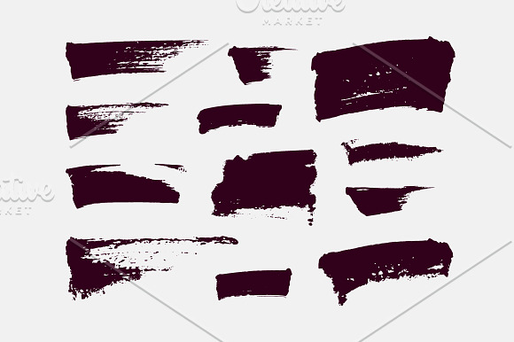 Set of brush strokes and stains. in Textures - product preview 8