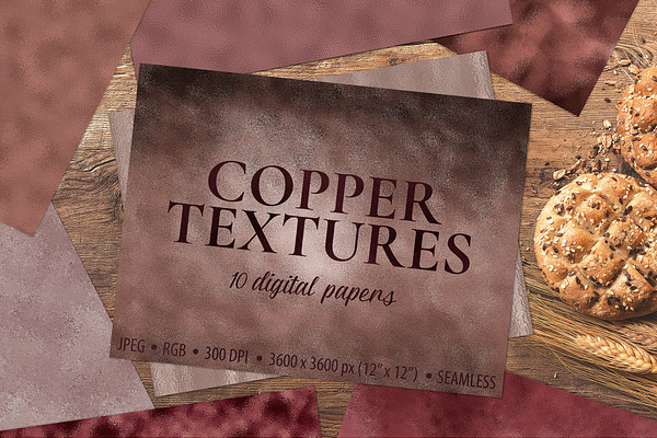 Copper Foil - 10 Seamless Textures