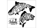 Trout fishing - logo illustration