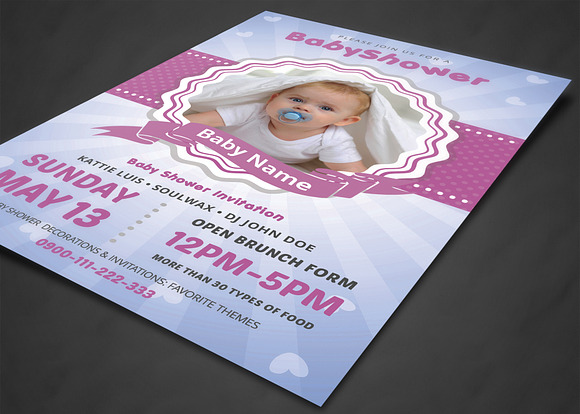 Baby Shower Invitation in Card Templates - product preview 1