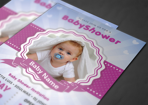 Baby Shower Invitation in Card Templates - product preview 3
