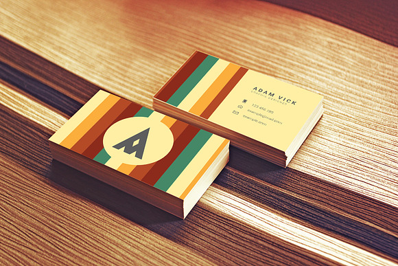 3 Retro Vintage Business Cards in Business Card Templates - product preview 2