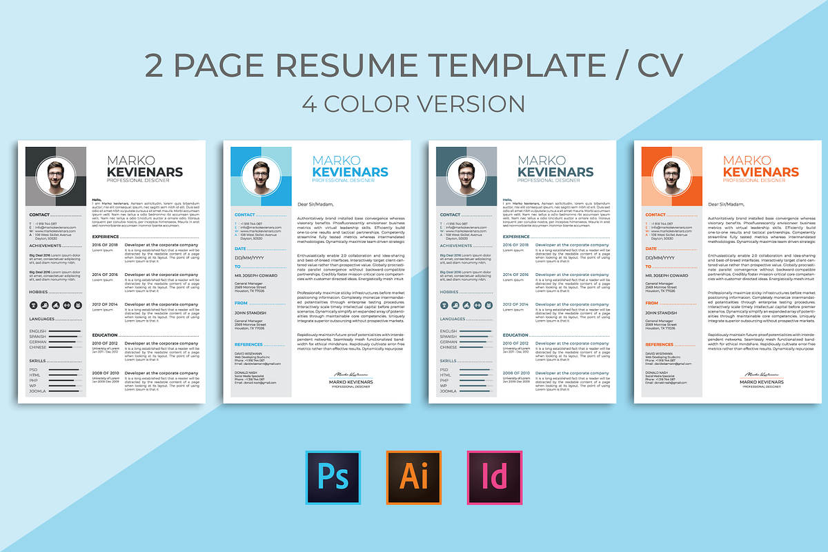 Resume Template / CV in Letter Templates - product preview 8