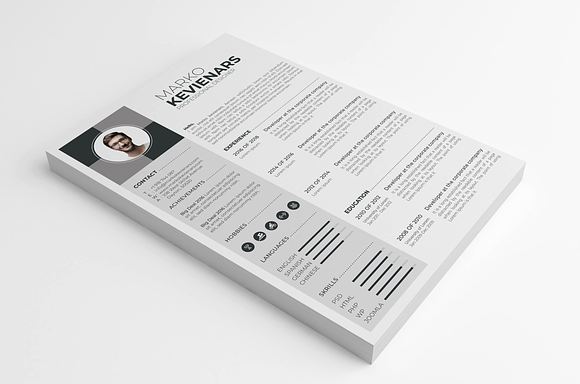 Resume Template / CV in Letter Templates - product preview 3