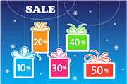 Christmas sale vector backgrounds