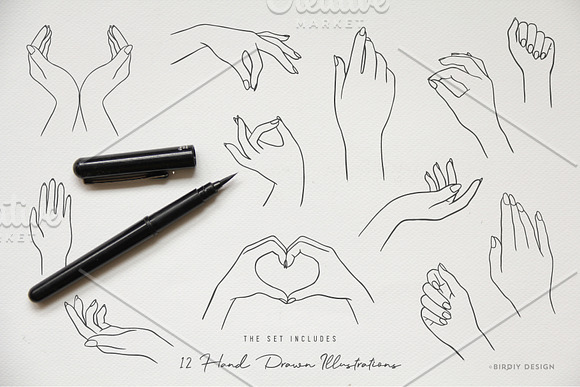 Women's Hands Graphics Set in Illustrations - product preview 1