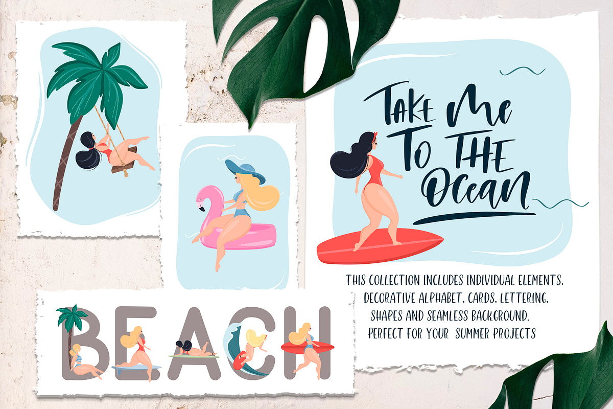 Take me to the ocean. Graphic set in Illustrations - product preview 8