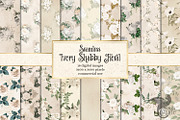 Ivory Shabby Floral Digital Paper