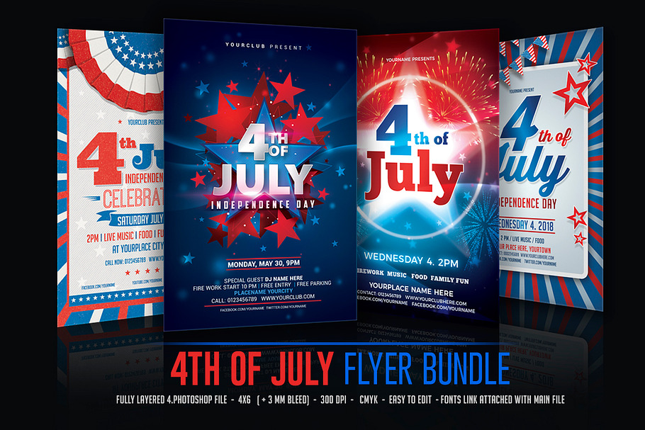 4th of July / July 4th Flyer Bundle