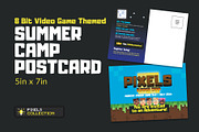 8 Bit Themed Summer Camp Postcard